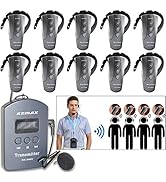 EXMAX EX-200E UHF Professional Wireless Tour Guide System 200 Channels for Assistive Listening Gu...