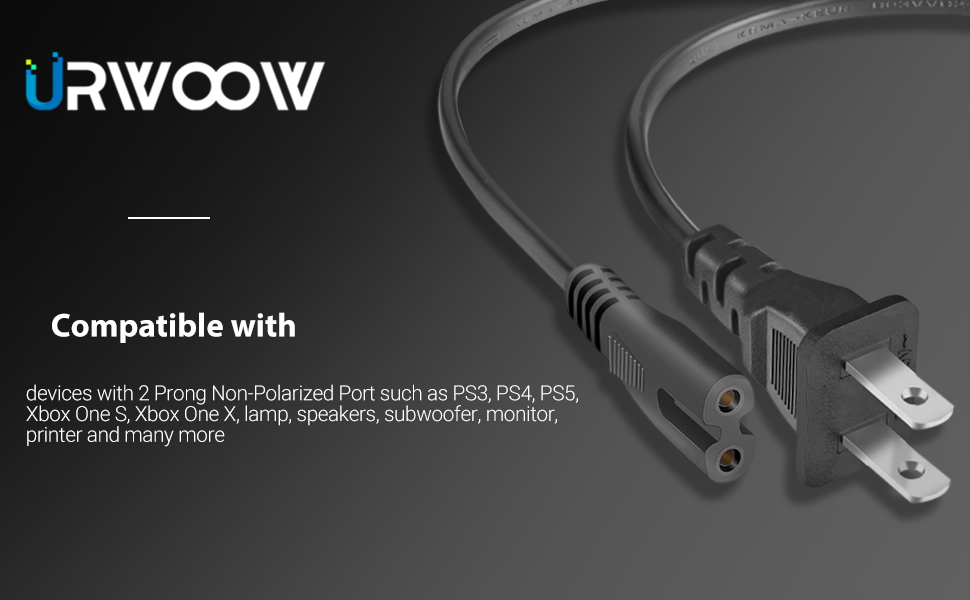 AC Power Cord Compatible for XboxOne S, XboxOne X XboxSeries X S Sony PS5 PS4 PS3 Playstation