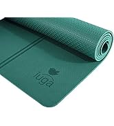 IUGA Yoga Mat with Alignment Lines, Free Carry Strap, Non