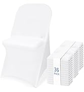 Fixwal 36 Pcs Spandex Stretch Folding Chair Covers - Universal Fitted Washable Slipcovers for Din...