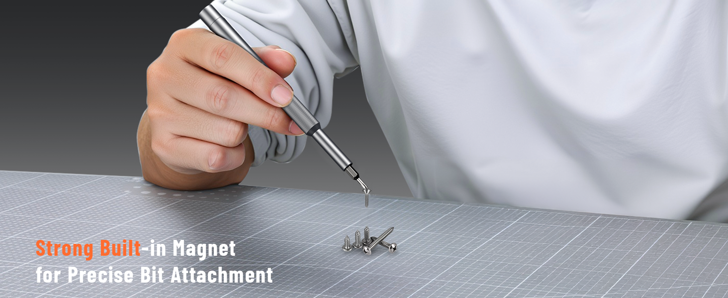 Strong Built-in Magnet for Precise Bit Attachment