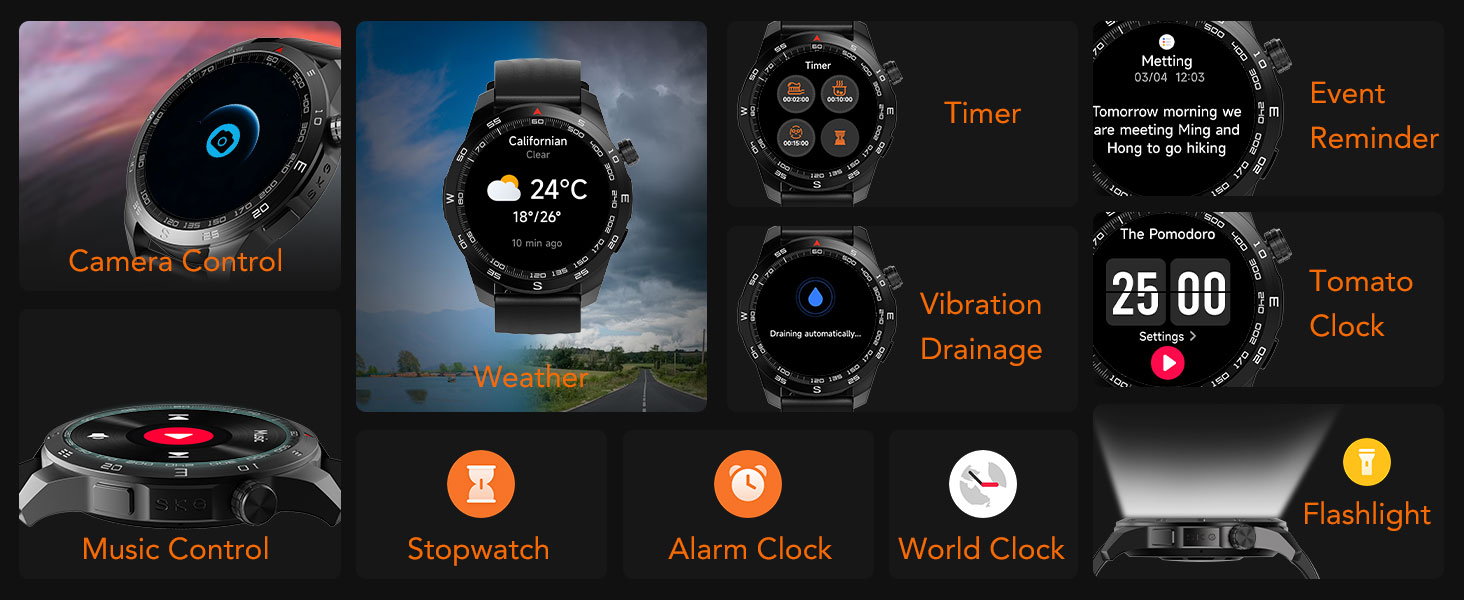 smart watch with useful tools