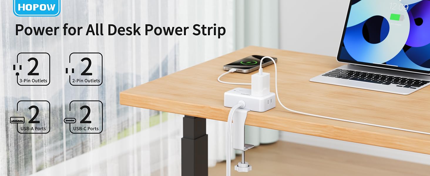 desk clamp power strip
