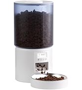 Miaosical Automatic Cat Feeder Flexible Schedule Timer,6 Meals/Day,1-12 Portions/Meal,Dual Power ...