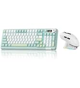 SOLAKAKA A99 Pro and SM820, Wireless Keyboard and Mouse Combo for Gaming (A99 Pro Green &amp; SM820 W...