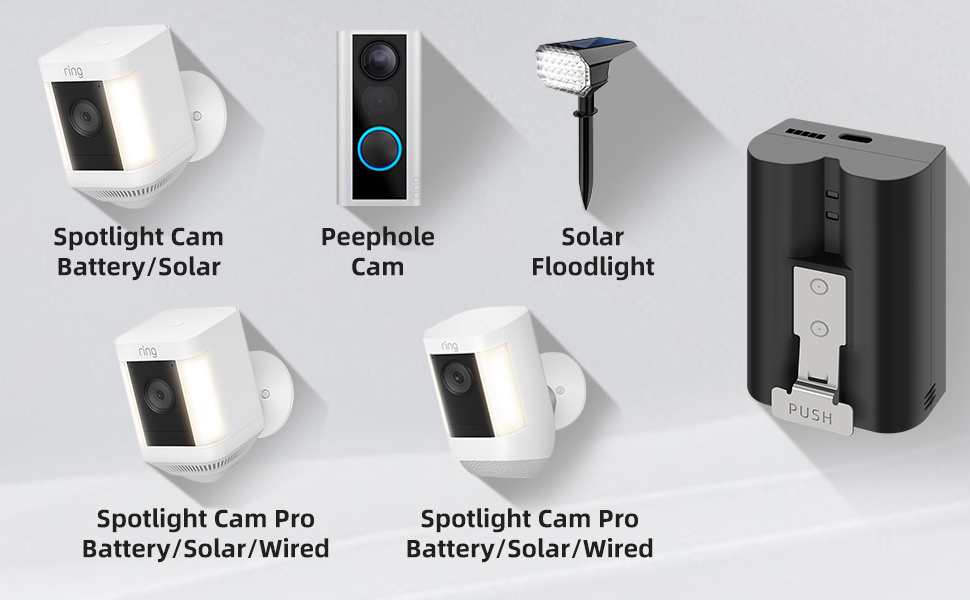 Compatible with Spotlight Cam Battery, Spotlight Cam Solar, Video Doorbell 2