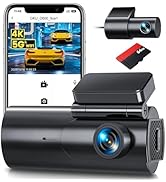 GKU Dash Cam Front and Rear Camera – 4K+1080P Dual Dash Camera for Cars with 64GB SD Card, 5GHz W...