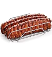 Sorbus Non-Stick Rib Rack XL - Porcelain Coated Steel Roasting Stand – Holds 3 Full Rib Racks for...