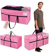 WORKPRO 1-Pack 66 Gallon Extra Large Moving Bags with Zippers &amp; Carry Handles, Heavy-Duty Storage...
