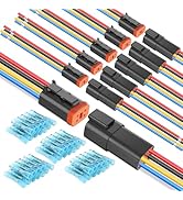 Nilight 4 Pin DT Connectors 16AWG 6 Kits Male and Female Electrical Connector Waterproof Plug and...