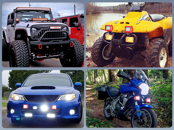 LED Light Bar Triple Row Spot Flood Combo Lights Driving Light Work Light