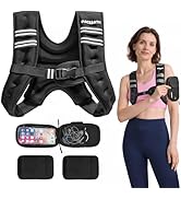 PACEARTH Women Weighted Vest for Walking,6lb/10lb/12lb/16lb/20lb Weight Vest with Flip Phone Bag,...