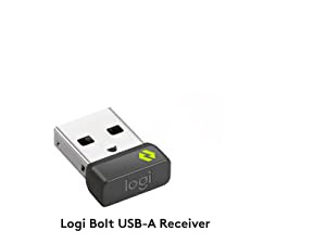 zoom of the usb receiver of signature m550 wireless white mouse with silent clicks