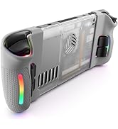 JSAUX Transparent Back Plate RGB Compatible with Steam Deck OLED/LCD, DIY Clear Replacement Back ...