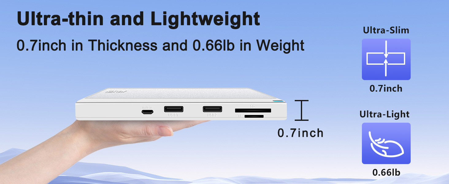 This USB DVD drive is compact, portable, slim and lightweight designed, easy to carry at any time.