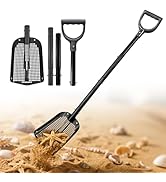 Bigtride Sand Sifter Shovel, Aluminum Alloy Sifting Shovel with Holes, Adjustable Length Metal Me...