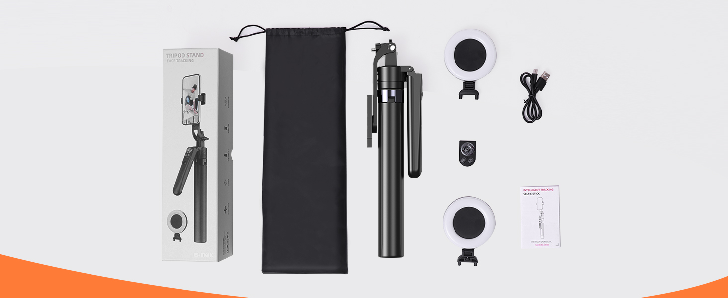 selfie stick with light