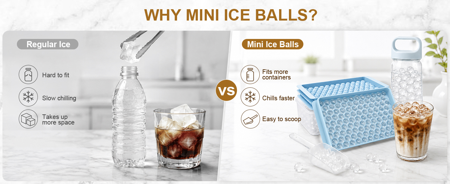 Mini Ice Cube Trays for Freezer with Lid