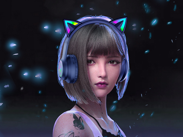 cat ear headphone bluetooth for girl women wifi toddler kids niece