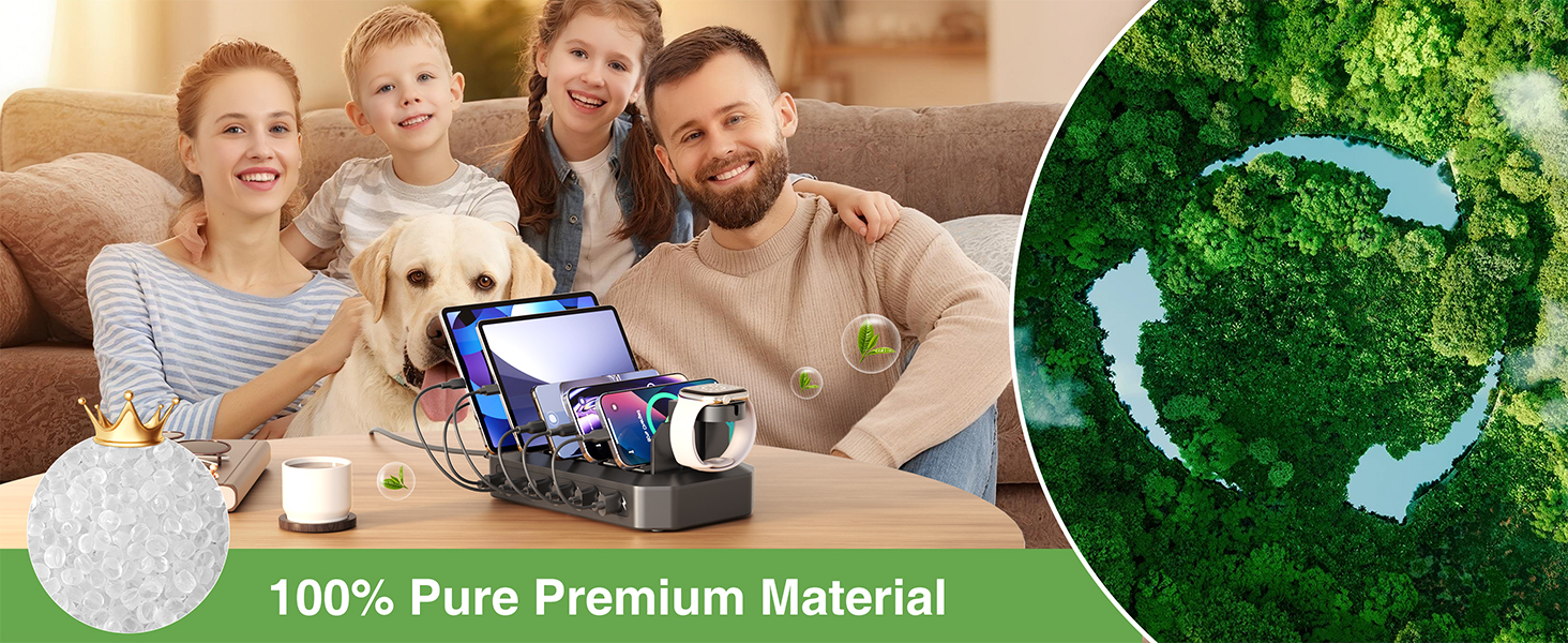 charging station for multiple devices Apple iPhone watch stand android phone charger usb