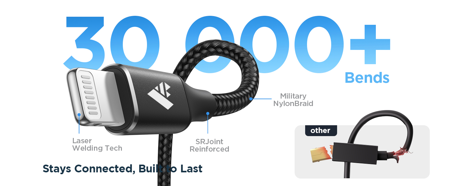usb c to lightning cable black