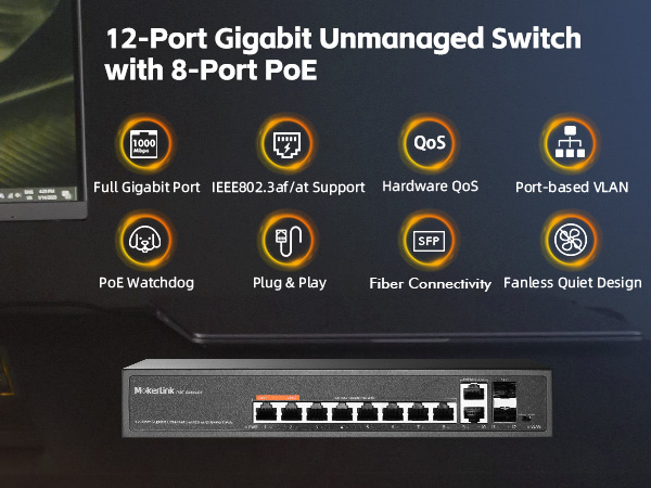 12-Port Gigabit PoE Switch