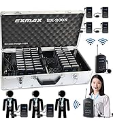 EXMAX EX-200N UHF Wireless Microphone Headsets System Church Translation 200 Channels for Noisy F...
