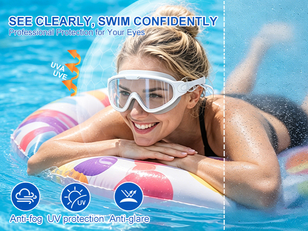 33 anti fog anti uv adult swim gogles