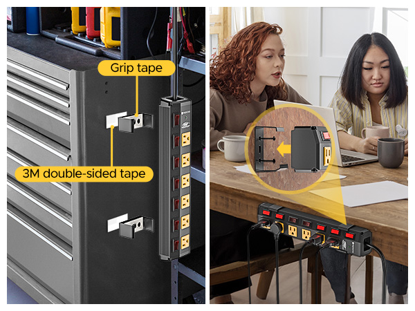 power strip with individual switches, surge protector power strip
