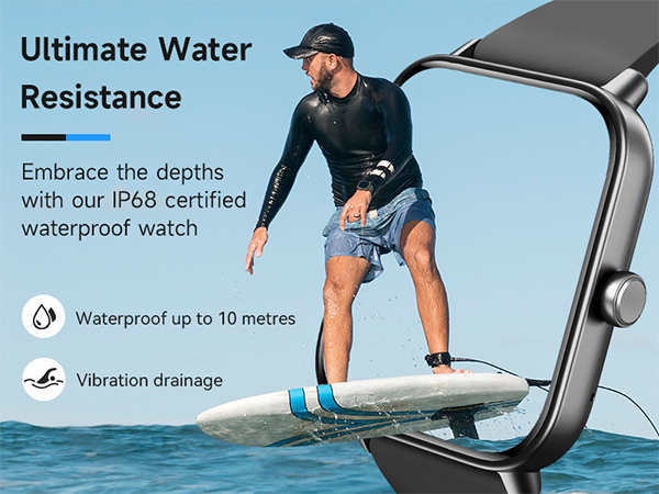 IP68 Waterproof Fitness Tracker with Bluetooth Call (Answer/Make), 100+ Sports Modes