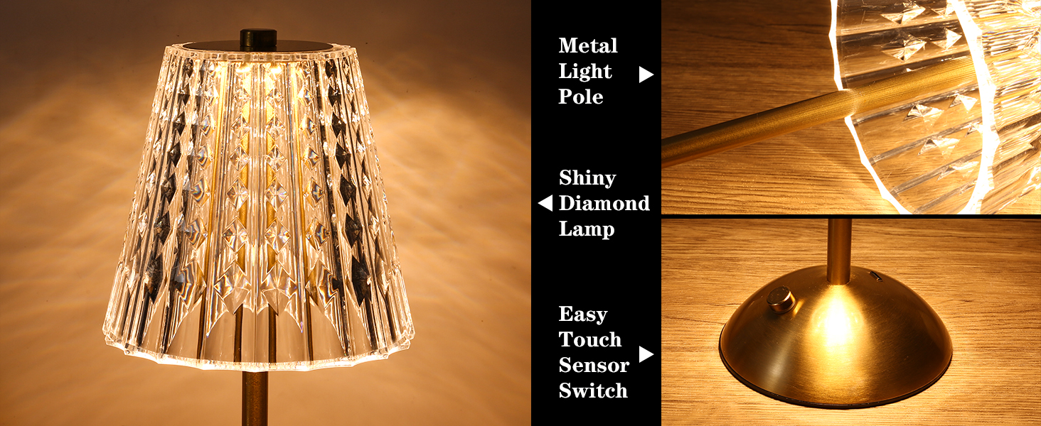 Easy Touch Control Crystal Lamp