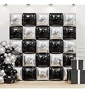 Metallic Silver and Gold Double Sided Square Foil Balloons Wall,19 Inches Chrome Silver Metallic ...
