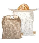 Cozy Bread Reusable Bread Bag Set for Home Bakers | USA Brand | Charming Designs (Bread)