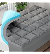 OLANLY Dual-Layer 4 Inch Queen Size Memory Foam Mattress Topper for Back Pain, 2 Inch Cooling Pil...