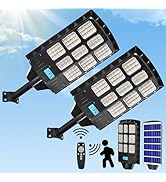 PINSAI 2 Pack LED Solar Street Light Outdoor Waterproof,Large Bright Solar Powered Security Flood...