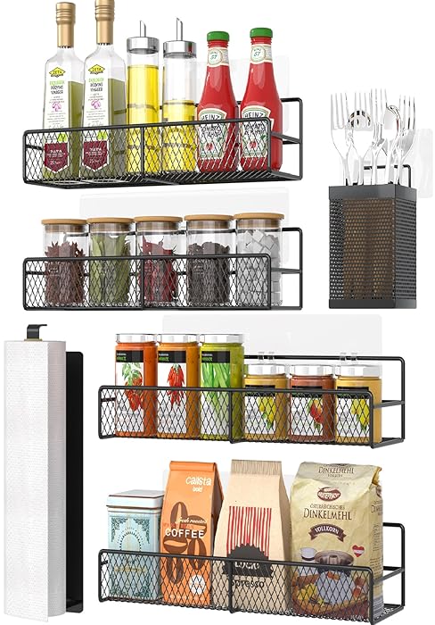 dtuqyx Spice Rack Wall Mounted 6-Pack