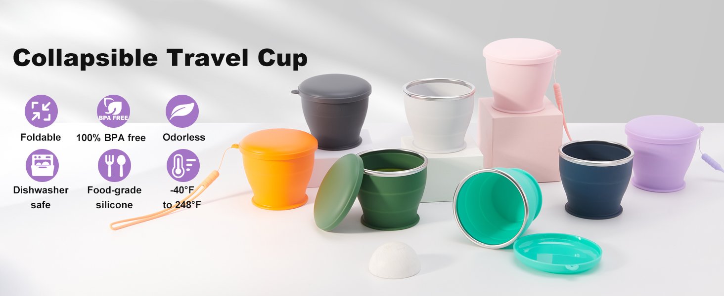 collapsible camp cup with various colors