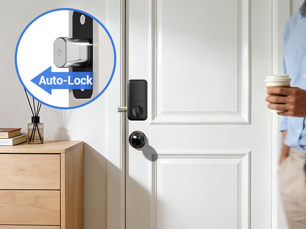 Set auto-lock between 10-99 seconds for hands-free operation.