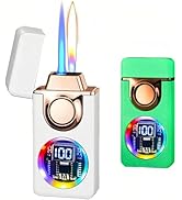 NINSI Smart Voice-Activated Butane Lighter, 4 Ignition Modes, Windproof Dual Flame Refillable Lig...