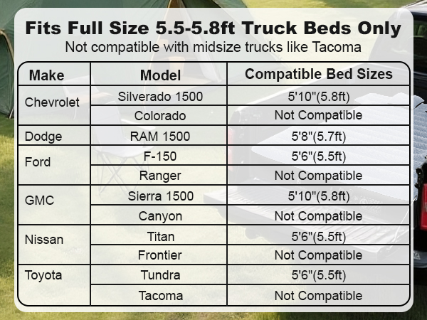 truck air mattress 5.5ft
