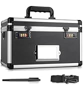 LOCKCURX 13.4 x 8 x 8.7 Inch Lockable Storage Box with Combination Lock, Portable Safe for Docume...
