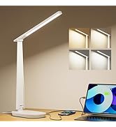 Honeywell LED Desk Lamp for Home Office, Dimmable Desk Light with USB A+C Dual Charging, 4 Modes ...