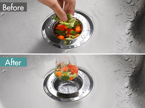 kitchen sink strainer bag, drain nets for kitchen sink, sink drain rack with strainer net