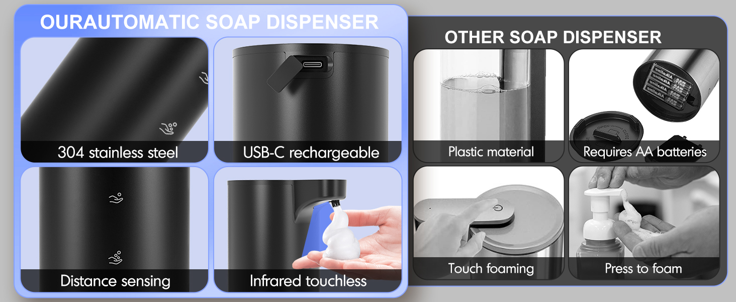 stainless steel soap dispenser automatic