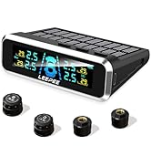 leepee S13 Car Tire Pressure Monitoring System, USB/Solar TPMS 0-87PSI for RV, Auto Security Alar...