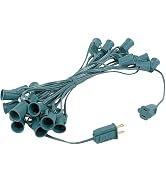 Xingzd 25Ft Christmas Light String Set, C7 Outdoor String Light Stringer, E12 Sockets 12" Spacing...