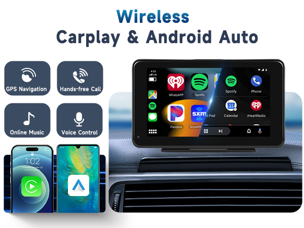 Wireless Car Stereo Compatable with Apple CarPlay and Android Auto