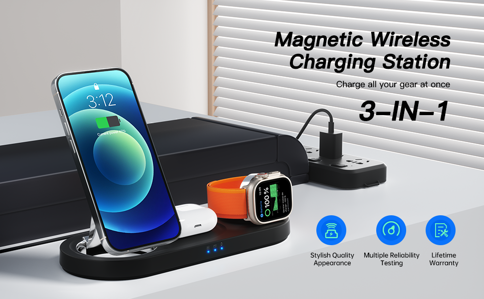 charging station charger iPhone apple wireless watch mag safe stand phone pad AirPods travel