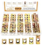 zDwfDc 76PCS Colored Metric M6 Barrel Nut M6 x 10mm/11mm/12mm/13mm/15mm/20mm Cross Dowel Slotted ...