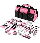 DEKOPRO Pink Tool Set, 180-Piece Pink Tool Kit for women, Home Repairing Tool Kit with Wide Mouth...